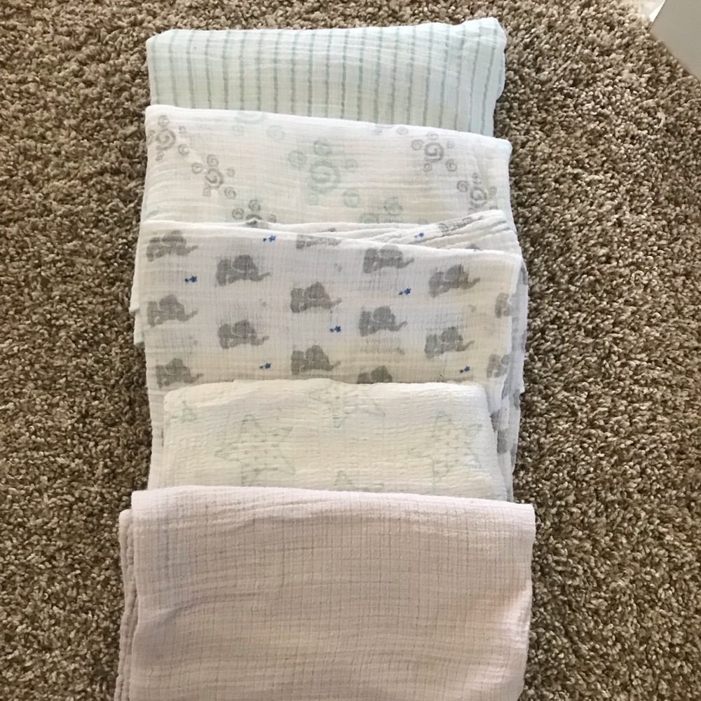 Aden and Anais Muslin swaddle blankets